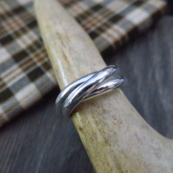 Sterling 3 Loop Ring S925 Silver - Picture 2 of 4